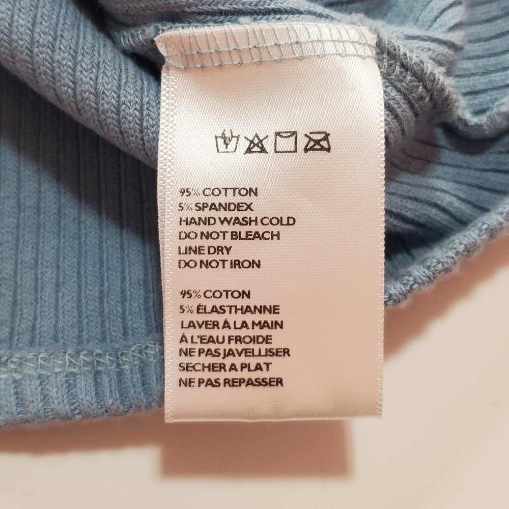 URBAN OUTFITTERS One Shoulder Ribbed Cropped Tank Top Summer Blue Size M EUC - Picture 13 of 13